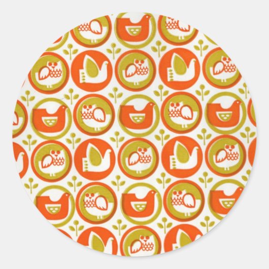 Sticker Rond Retro Owl (Devant)