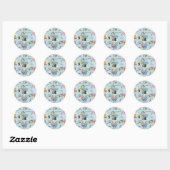 Sticker Rond Retro Paris Poodle Collage (Feuille)
