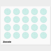 Sticker Rond Retro Pastel Blue Chèques déroutés À damiers (Feuille)