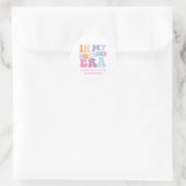 Sticker Rond Retro pastel coloré époque d'anniversaire moderne (Sac)