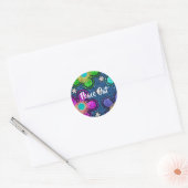 Sticker Rond Retro Peace Out Hippie Style Motif d'alimentation  (Enveloppe)