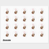 Sticker Rond Retro Père Noël classique Noël traditionnel (Feuille)