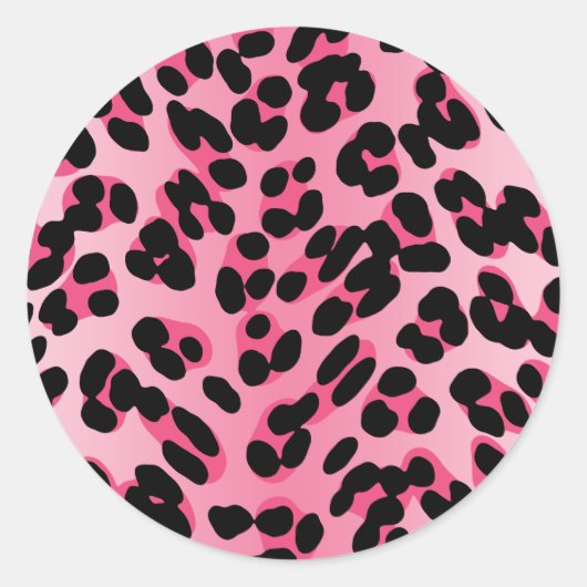 Sticker Rond Rétro Pink Leopard (Devant)