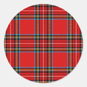 Sticker Rond Rétro plaid