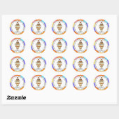 Sticker Rond Retro Pop Art Caramel Crème glacée Sundae (Feuille)