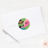 Sticker Rond Retro Pop Halloween Costume Vintage fête (Enveloppe)
