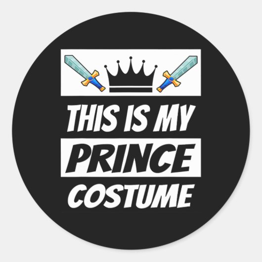 Sticker Rond Retro Prince Costume Amusant Costume d'Halloween H (Devant)