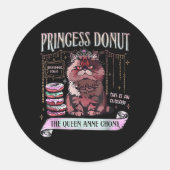 Sticker Rond Retro Princess Donut Dungeon Crawler Carl Book Lov (Devant)