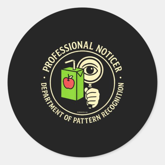 Sticker Rond Retro Professional Noticer Department Of Pattern R (Devant)