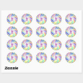 Sticker Rond Retro Psychedelic 60s Hippie Design (Feuille)