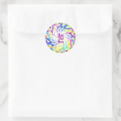 Sticker Rond Retro Psychedelic 60s Hippie Design (Sac)