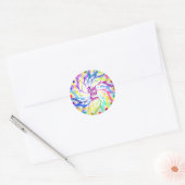 Sticker Rond Retro Psychedelic 60s Hippie Design (Enveloppe)