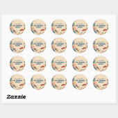 Sticker Rond Retro Race Car Birthday Party (Feuille)