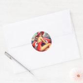 Sticker Rond Retro Racing Pin-up (Enveloppe)