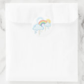 Sticker Rond Retro Rainbow Design - Pastel (Sac)