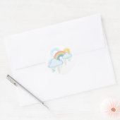 Sticker Rond Retro Rainbow Design - Pastel (Enveloppe)