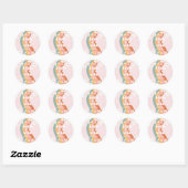 Sticker Rond Retro Rainbow Eight est un Vibe Daisy 8e anniversa (Feuille)