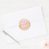 Sticker Rond Retro Rainbow FIVE est un Vibe Super 5e anniversai (Enveloppe)