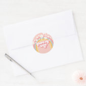 Sticker Rond Retro Rainbow Super un 1er anniversaire (Enveloppe)