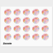 Sticker Rond Retro Rainbow Young Wild et Six 6e anniversaire (Feuille)