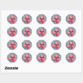 Sticker Rond Retro red Strawberry Berry First Birthday  (Feuille)