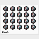Sticker Rond Retro Red White And I Do 4th Of July Bachelorette  (Feuille)
