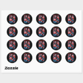 Sticker Rond Retro Rejecting Kings Since 1776 Boho Floral Women (Feuille)