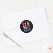 Sticker Rond Retro Rejecting Kings Since 1776 Boho Floral Women (Enveloppe)