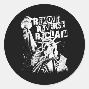 Sticker Rond Retro Reverse Revenir à la manifestation pour la l