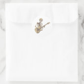 Sticker Rond Retro Rock Skeleton Guitar Graphic (Sac)