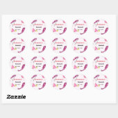 Sticker Rond Retro Rose Disco Cowgirl Western Enterrement de Vi (Feuille)