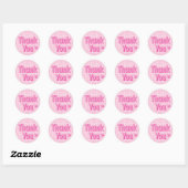 Sticker Rond Retro Rose Merci  (Feuille)