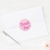 Sticker Rond Retro Rose Merci  (Enveloppe)
