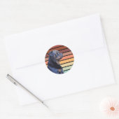 Sticker Rond Rétro Rottweiler (Enveloppe)