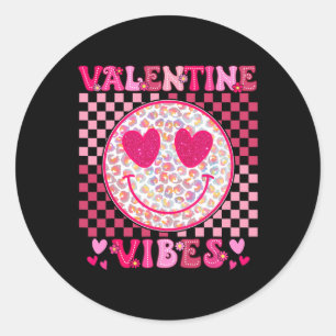 Sticker Rond Retro Saint Valentin Coeur Saint Valentin Vibes Ga