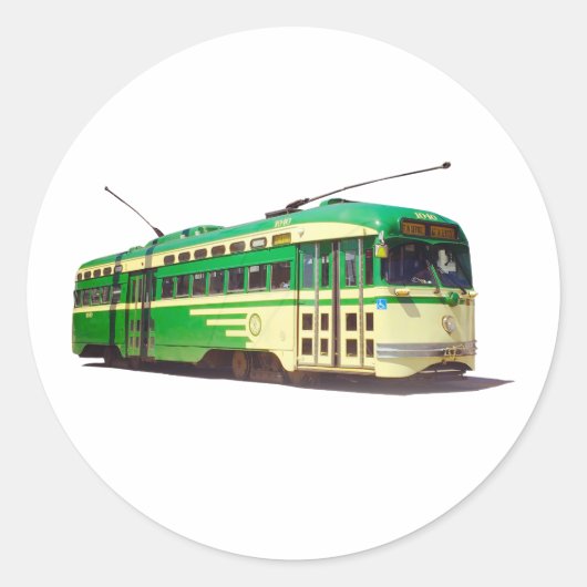 Sticker Rond Retro San Francisco Muni Train (Devant)