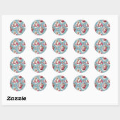 Sticker Rond Retro Santa and Glam Holiday Cheer (Feuille)