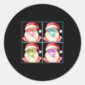 Sticker Rond Retro Santa Blowing Bubble Gum P Art Sungles Chris (Devant)
