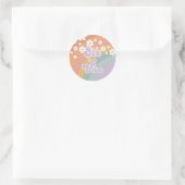 Sticker Rond Retro Six est un Vibe Rainbow et Daisy (Sac)