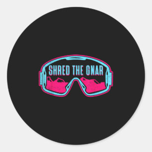 Sticker Rond Retro Ski Snowboard Goggles Vintage 80s 90s Ski