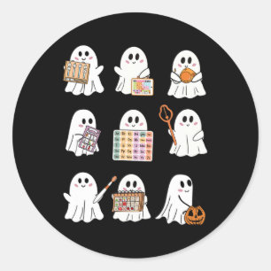 Sticker Rond Retro Slp Ghost Halloween orthophonie Thérapie Aut