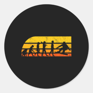 Sticker Rond Retro Snowboard Evolution Vintage