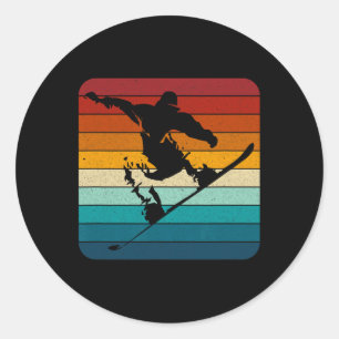 Sticker Rond Retro Snowboard - Snowboard Vintage1