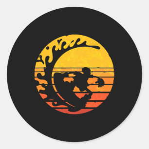 Sticker Rond Retro Snowboard Winter Sport Snowboard Snowbos