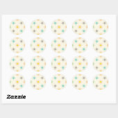Sticker Rond Retro Starburst Mid-Century Pattern (Feuille)