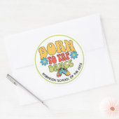 Sticker Rond Retro Style Born to Tap Dance Customizable (Enveloppe)