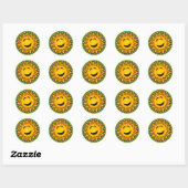 STICKER ROND RETRO SUN (Feuille)