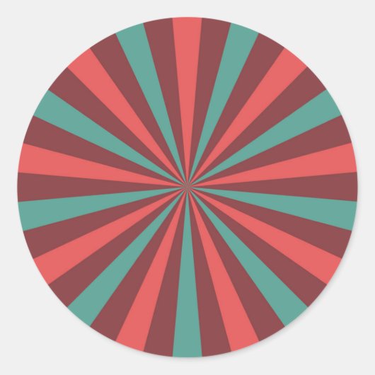 Sticker Rond Retro Sunburst (Devant)