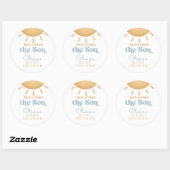 Sticker Rond Retro Sunshine Boy Baby Shower (Feuille)