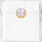 Sticker Rond Retro Sunshine Rainbow Daisy One Wild Trois (Sac)